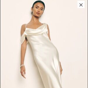 Reformation Ronda Ivory Silk Gown Size 12